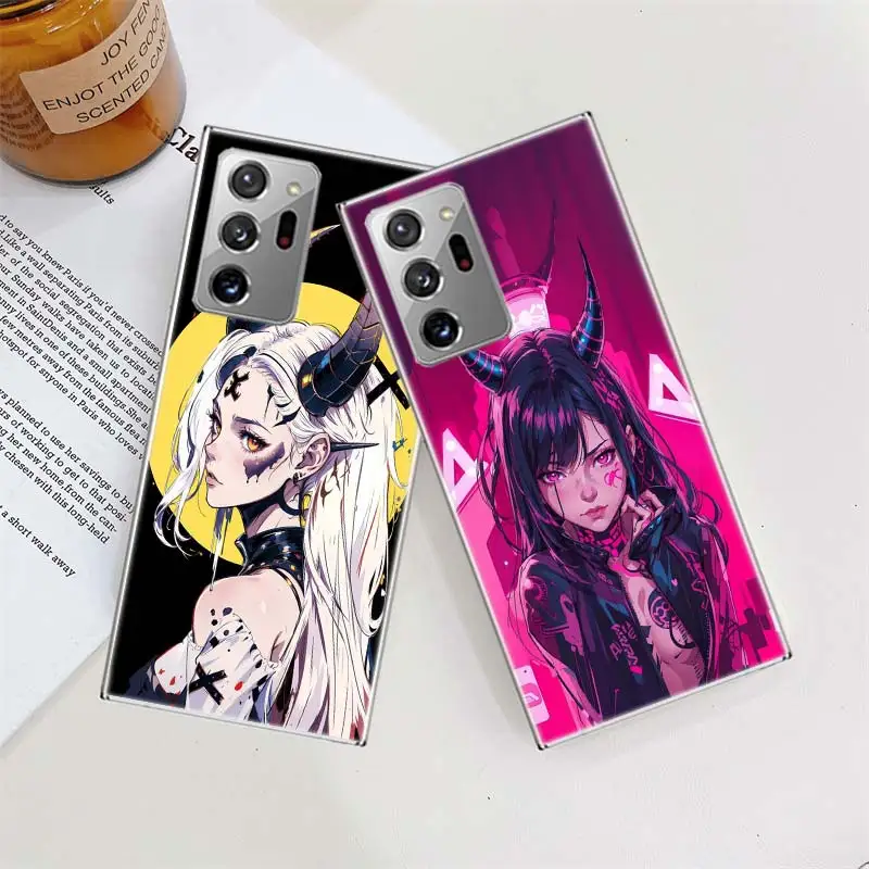 Neural Network Devil Girl Art Phone Case For Galaxy S8 A05S A02S A12 A22 A32 A42 A52S A52 A72 A03 A03S A13 A23 A33 A53 A73 5G A1