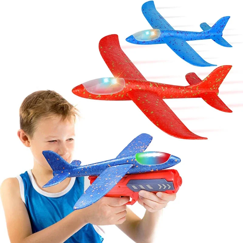 

Children Foam Plane Launcher Toy Outdoor Catapult Gun 15M Range Airplane Shooting Roundabout Sports Toys Boy Birthday Gift