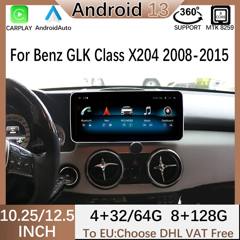 

Android13 MT8259 12.5 Inch 10.25" For Mercedes Benz GLK Class 2008-2015 Multimedia Video Radio Stereo Player GPS Navigation WIFI