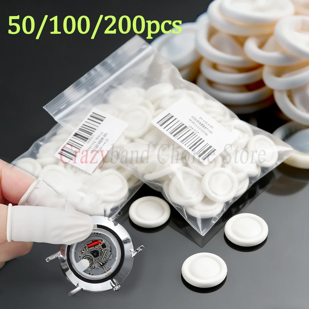 Image of 50/100/200 Stück Plastik-Silikon-Fingerschutz Uhrenreparatur-Werkzeugset Ölbeständiges Antistatik-Zubehör für Uhrwerke