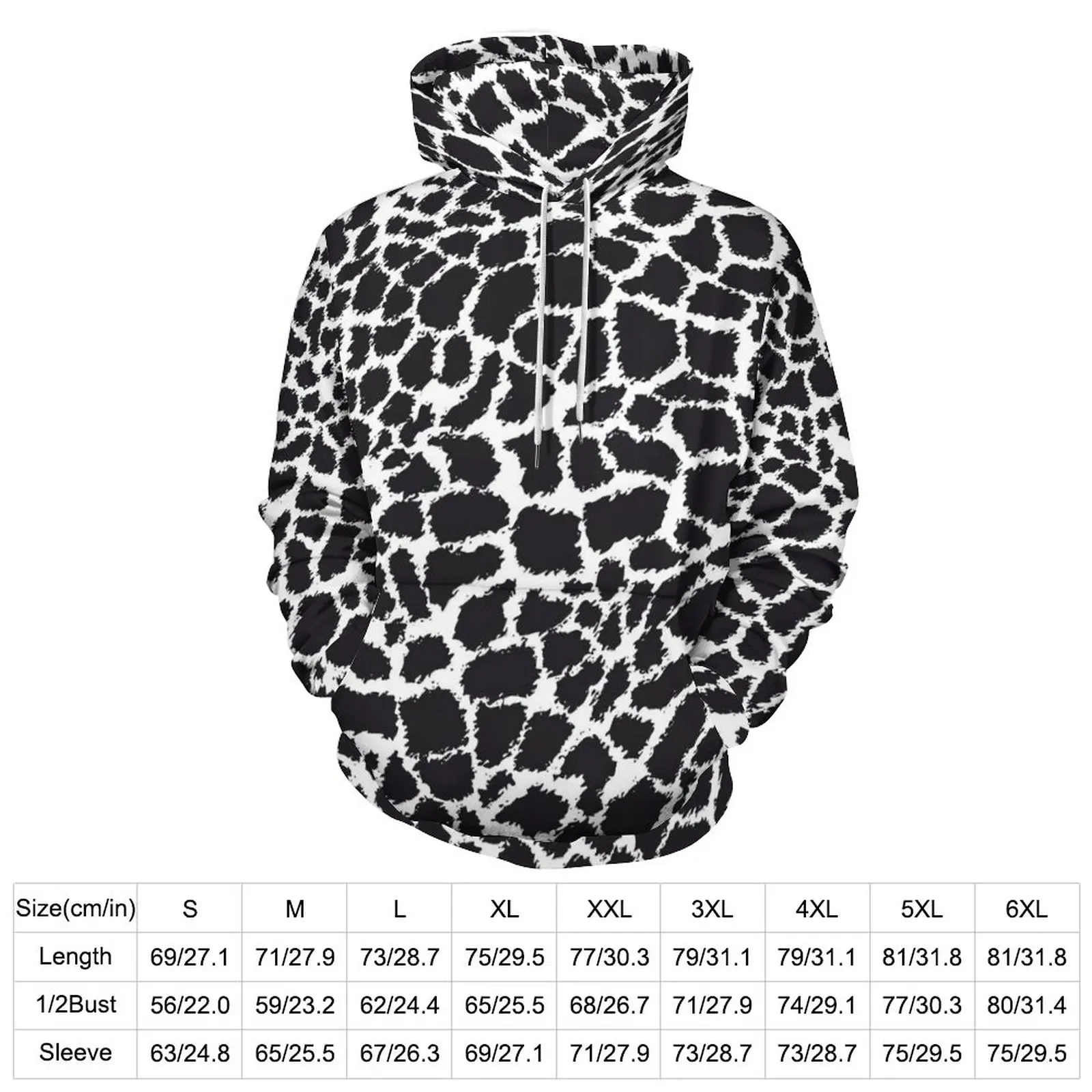 Black Leopard Casual Hoodies Men Animal Print Cute Custom Sweatshirts Winter Long Sleeve Street Style Oversize Hoodie Gift Idea