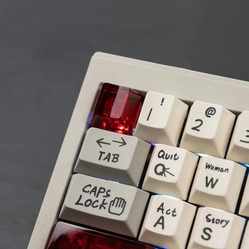 Czerwona Przezroczysta Keycap 10 klawiszy Profil Cherry Keycap PC Klawisz Przestrzeni 6.25U ESC Enter Shift Keycap Custom Keycap do Klawiatury Mechanicznej
