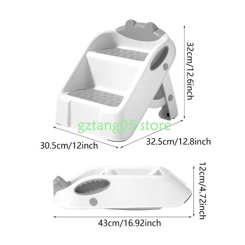 57ee 스텝 대변 유아 스테핑 의자 접이식 아기 사다리 도우미 도우미 안티 슬립