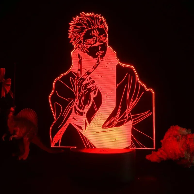 Figura de Anime Jujutsu Kaisen, Inumaki Toge Ryomen Sukuna, luces LED de noche, Decoración de mesa, lámparas 3D, juguetes de Manga de cumpleaños para niños