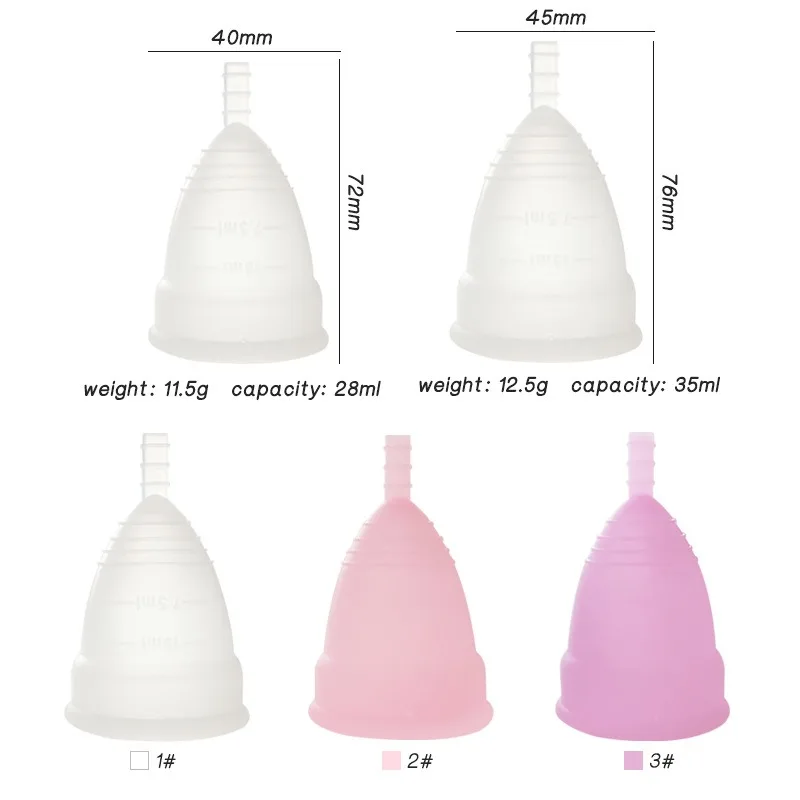 Menstrual Cup with Ring Easy Removal Tampon and Pad Alternative Medical Silicone Feminine Hygiene Cup For Lady Period Menstrual