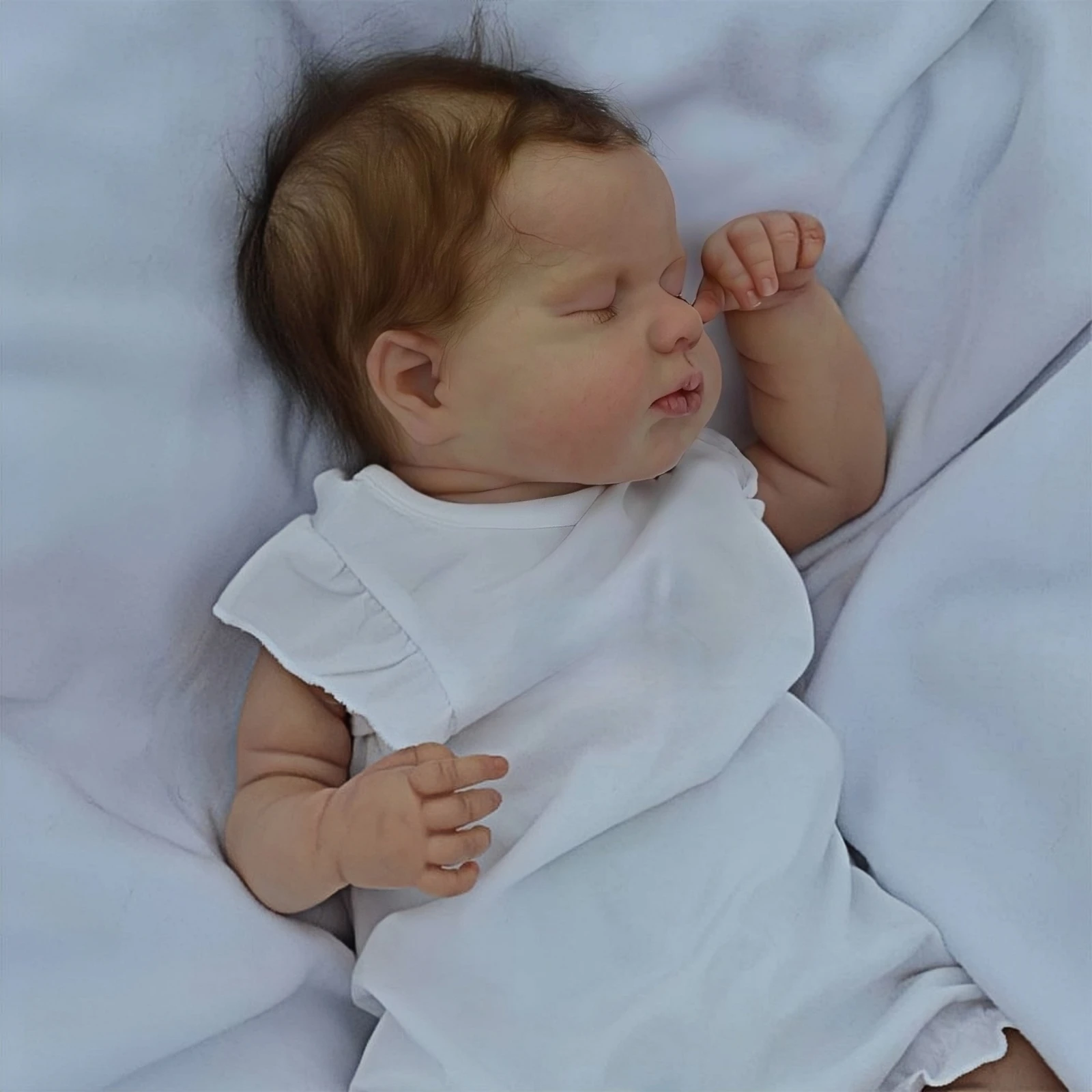 دمية Risbecko الرائعة مقاس 20 بوصة نابضة بالحياة من جديد - دمية عروق مرسومة يدويًا - هدية عيد ميلاد/هدية عيد الميلاد