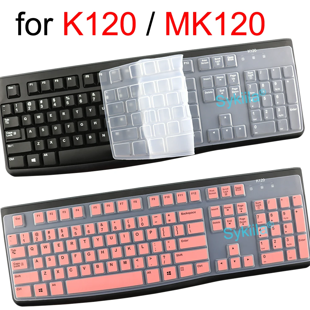 

Защитная пленка для клавиатуры Logitech K120 MK120, прозрачная, черная, силиконовая, тонкая, для Logi Thin