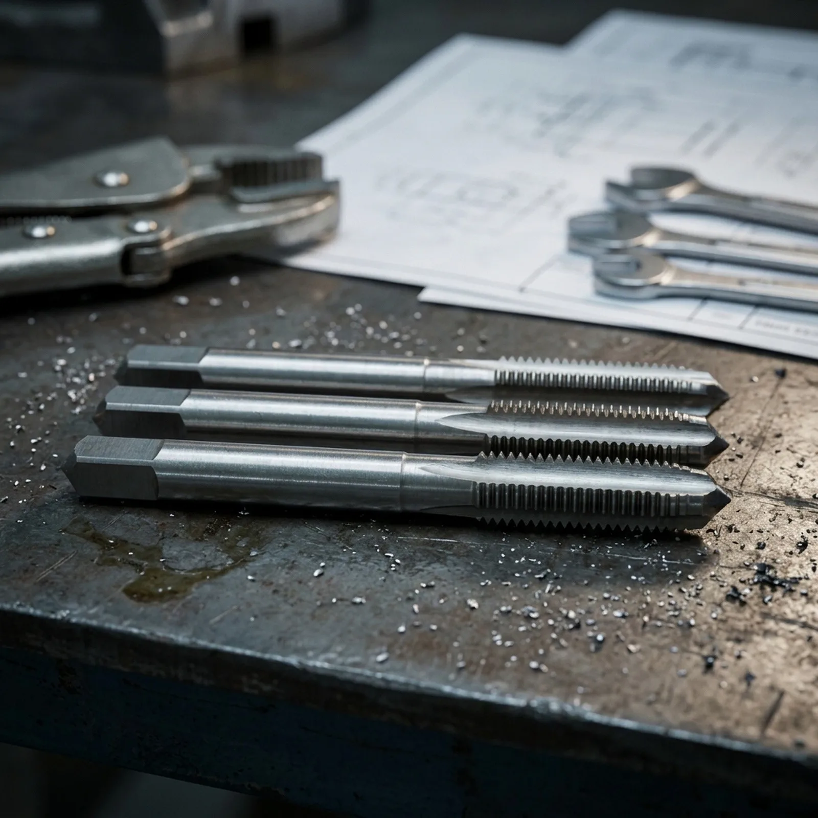 6-48 for unc Hand Tap Set with Triple-Flute Geometry in High Steel for Improved Chip Removal During Threading 6-48