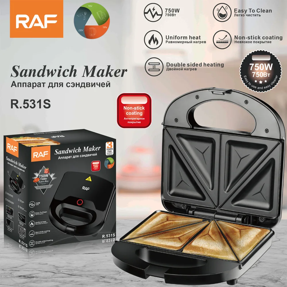 

RAF European cross-border household portable multi-function bread machine double-sided breakfast machine waffle maker sandwich m