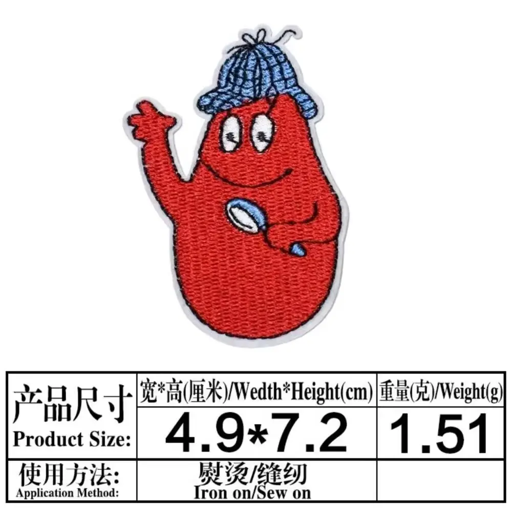 11 Pcs Les Barbapapa Cartoon Patches For Iron on Embroidered Patch For Sew Child Clothes Hat DIY Jeans Sticker Ironing Applique