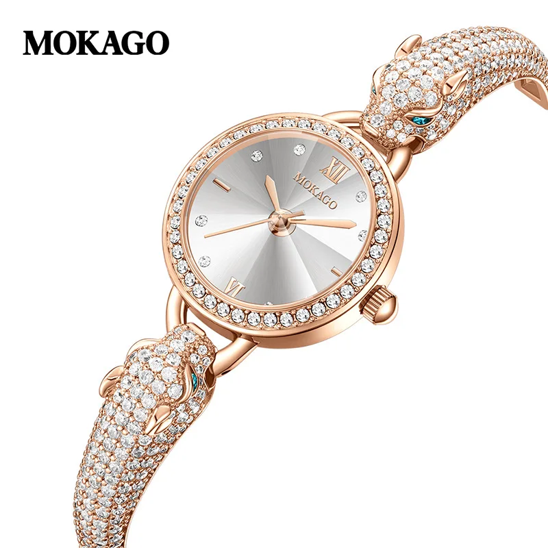 2024 New Women\'s Fashion Quartz Watches Ladies Charming Watch Waterproof Bracelet Luxury Inlaid Shining Jewelry Full of Diamonds