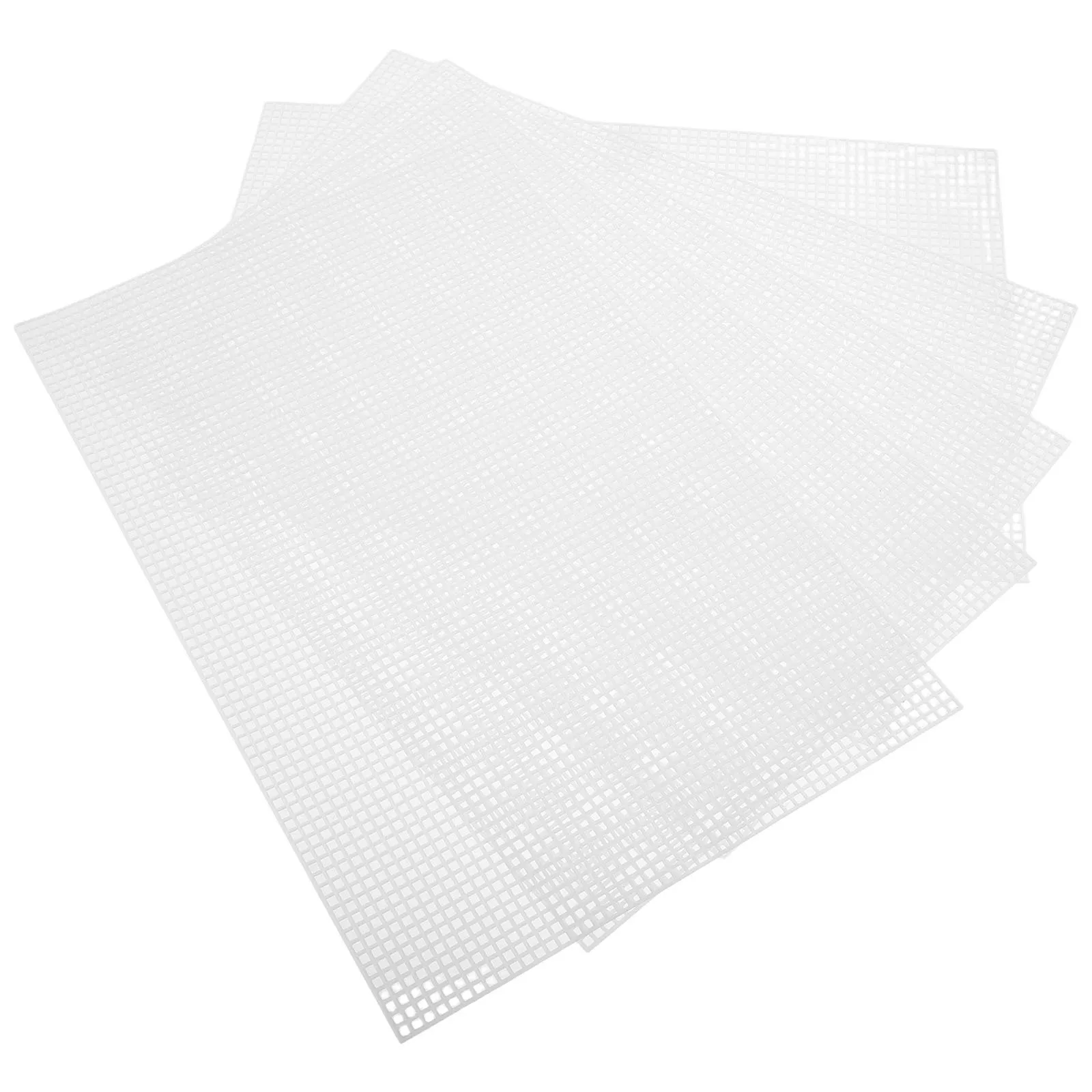 

5Pcs DIY Cross Stitching Plastic Mesh Canvas Sheets Durable Embroidery Fabric Blank Needlepoint Embroidery Cloth Fabric Squares