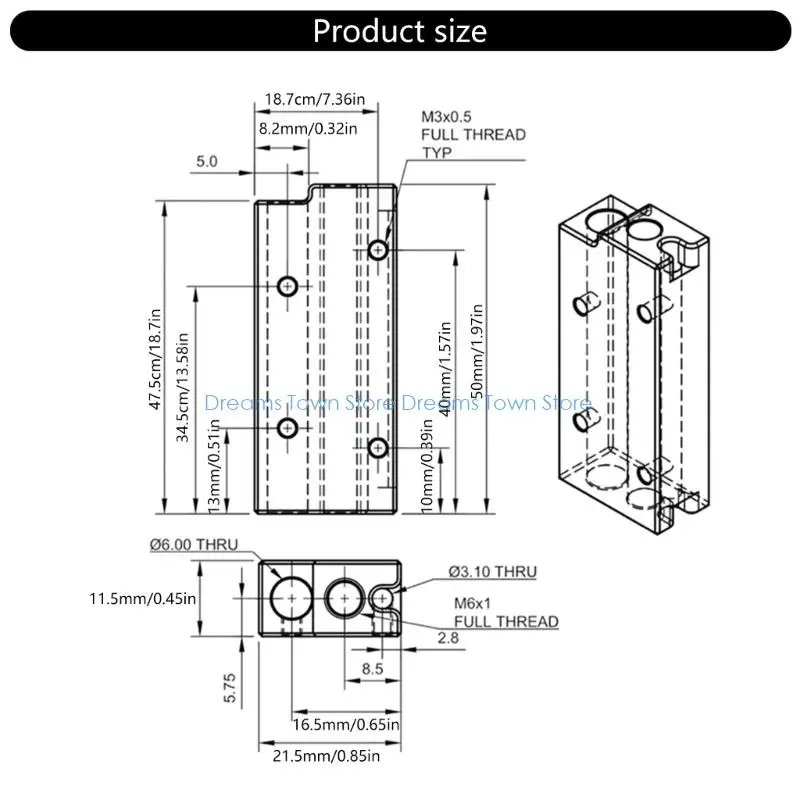 HX6A Professional Aluminum Heaters Block For 3D Printer V2.4 Hotend Optimized Thermals Management