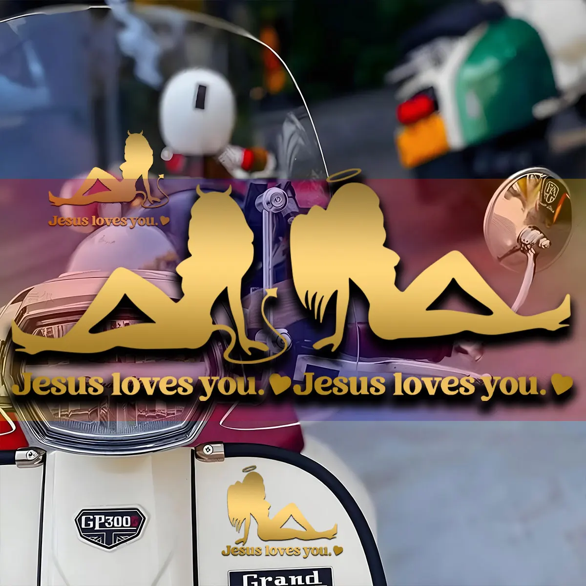 

Sexy Girl Motorcycle Sticker Racing Decal for Scooter, Car - Waterproof Durable Reflective Vinyl, Body Helmet Decoration