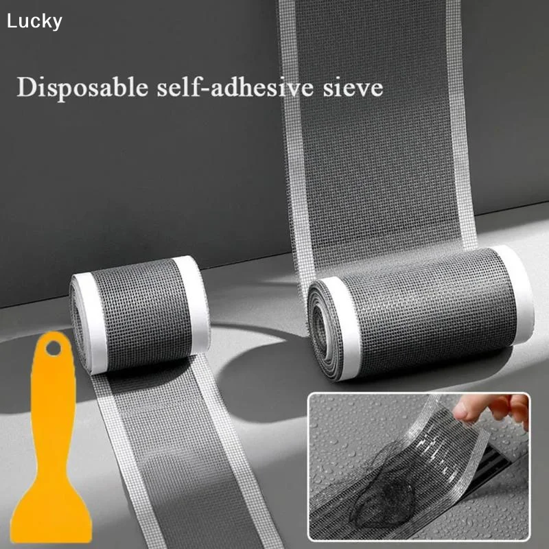 Disposable Floor Shower Drain Sticker Bathroom Anti-blocking Kitchen Sink Strainers With Tool Rectangular Drain Filter Strip
