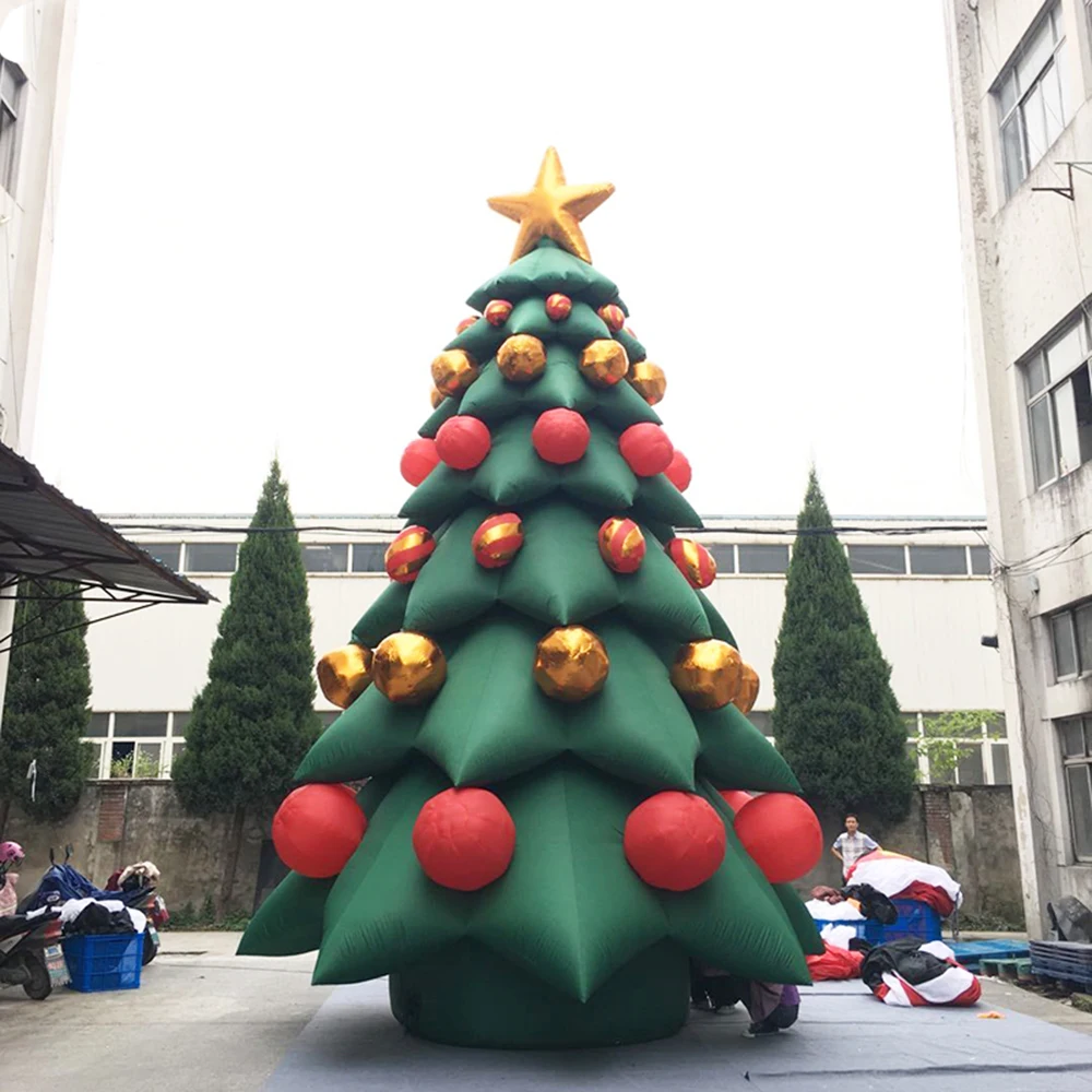 Party Yard Decoration New 26ft Tall Inflatable Green Christmas Tree With Multicolor Gift Boxes And Star Outdoor Indoor Holiday