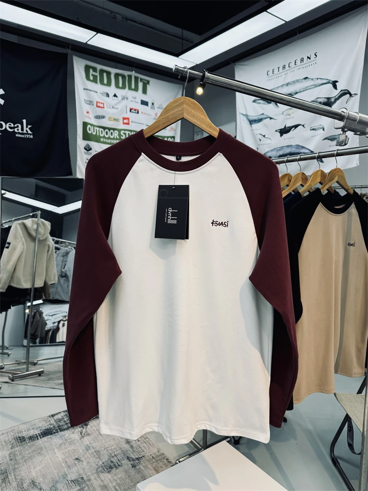 Double-Sided Fleece Sweatshirt Unisex Oversized round Neck Heat-Active Stretchy Shoulder Insert Casual Inner Layer Polyester ...