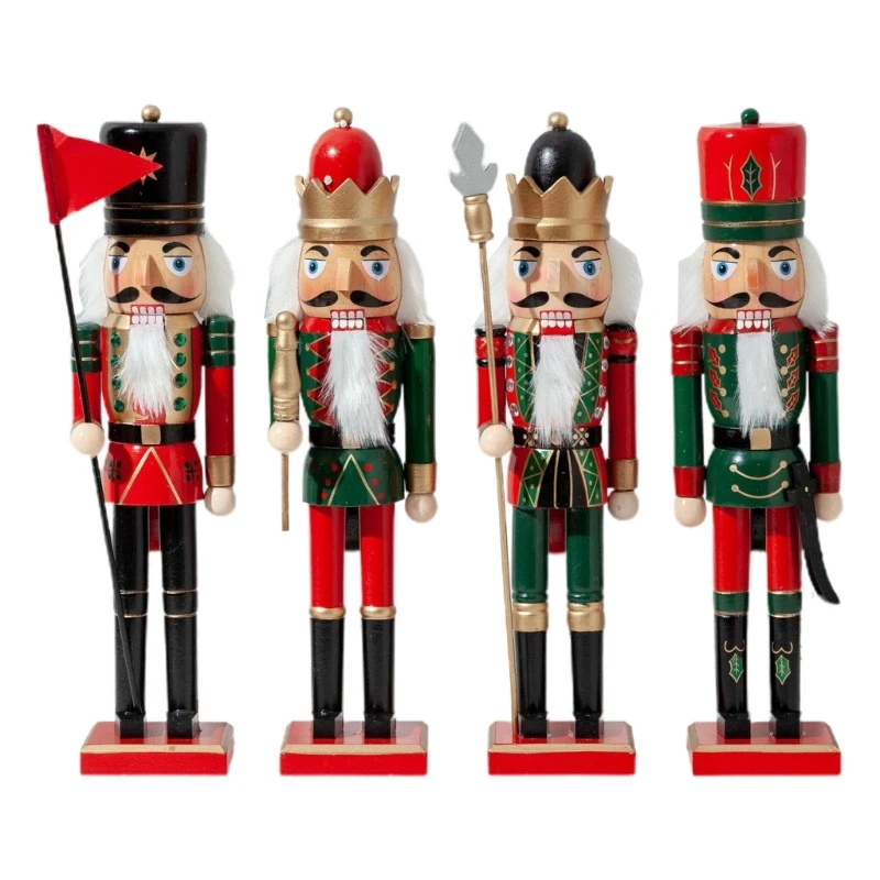 

15 Inch Bearer Wooden Christmas Nutcracker King Soldier Figurine Ornaments Drop shipping