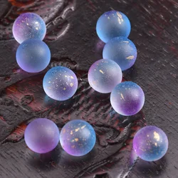 10pcs 10mm Round No Hole Ball Sphere Matte Blue Purple Lampwork Glass Loose Beads For Jewelry Making DIY Crafts Findings