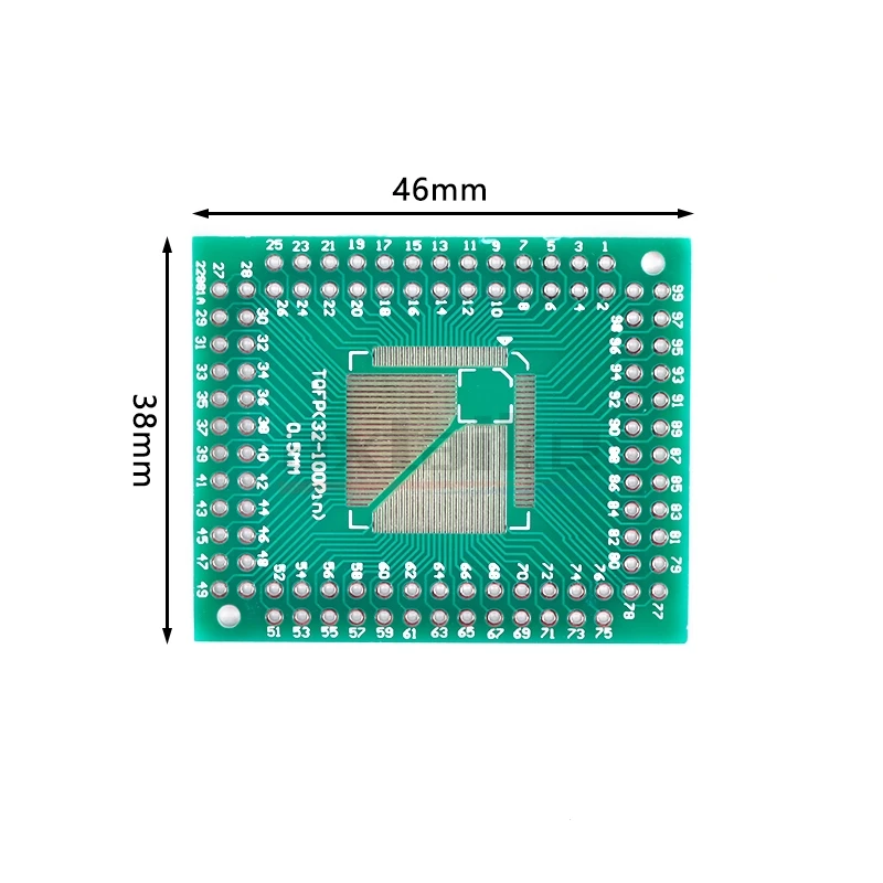 10 buah FQFP TQFP LQFP 32 44 64 80 100 ke DIP papan Transfer DIP Pin papan IC pelat adaptor konversi Coard