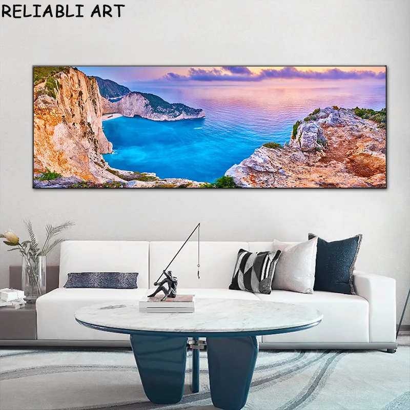 Sunset Sky Cloud Sea Landscape Posters and Prints Canvas Painting Natural Wall Art Pictures for Living Room Home Decor No Frame