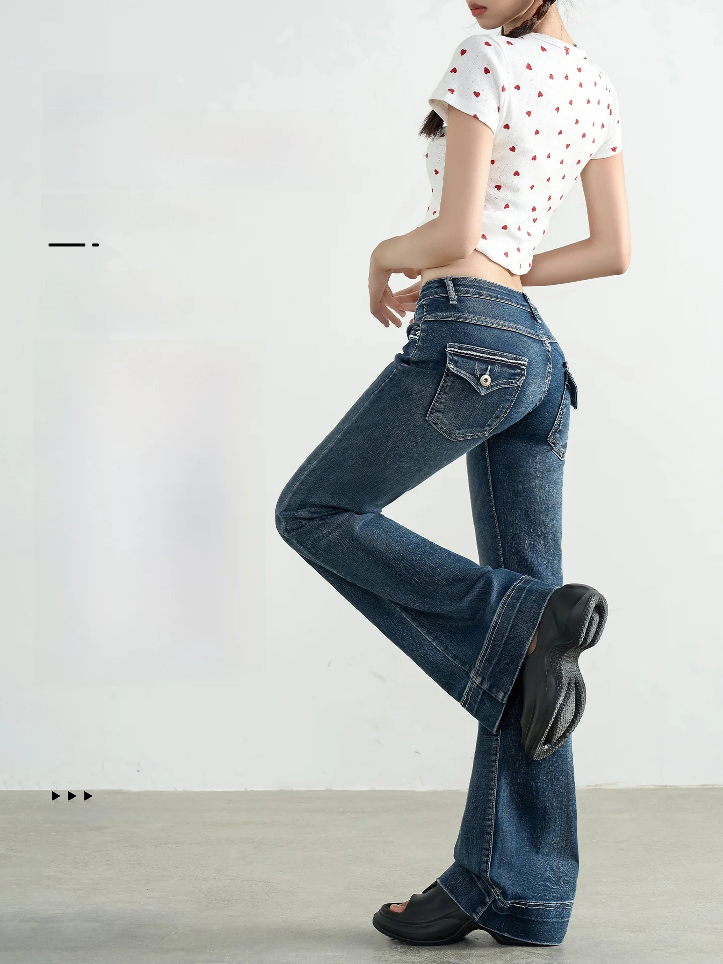 American Sle Jeans da donna a vita bassa Bell Bot High Elastici Waed Blu pavimento-lunghezza Retro Sle Primavera Autunno