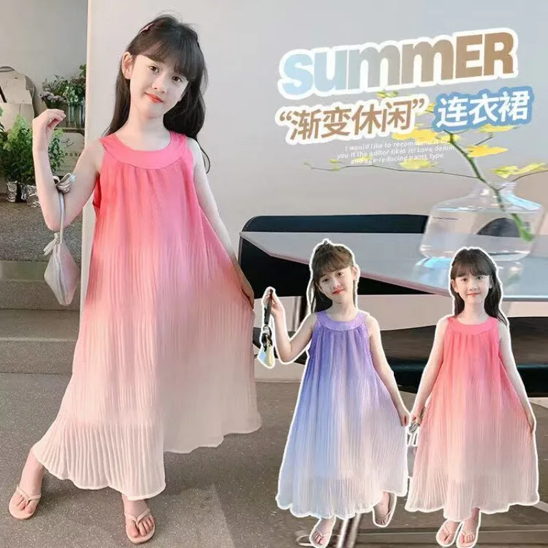 Kids Dress for Girls 8-12 Years Summer Girls Dopamine Dress Graduation Birthday Party Event Fresh Sweet Style Girls Dress Kids