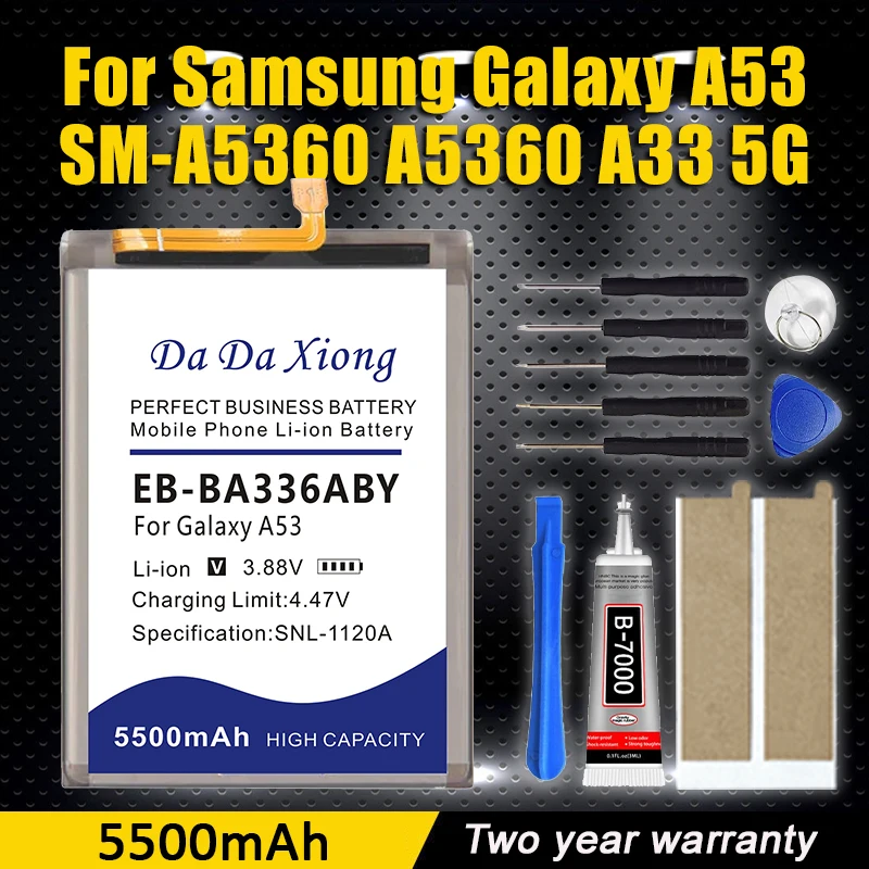 Genuine 5500mAh Battery EB-BA336ABY EB-BA336ABS EB-BA536ABY for Samsung Galaxy A53 SM-A5360 A5360 A33 5G +Tools