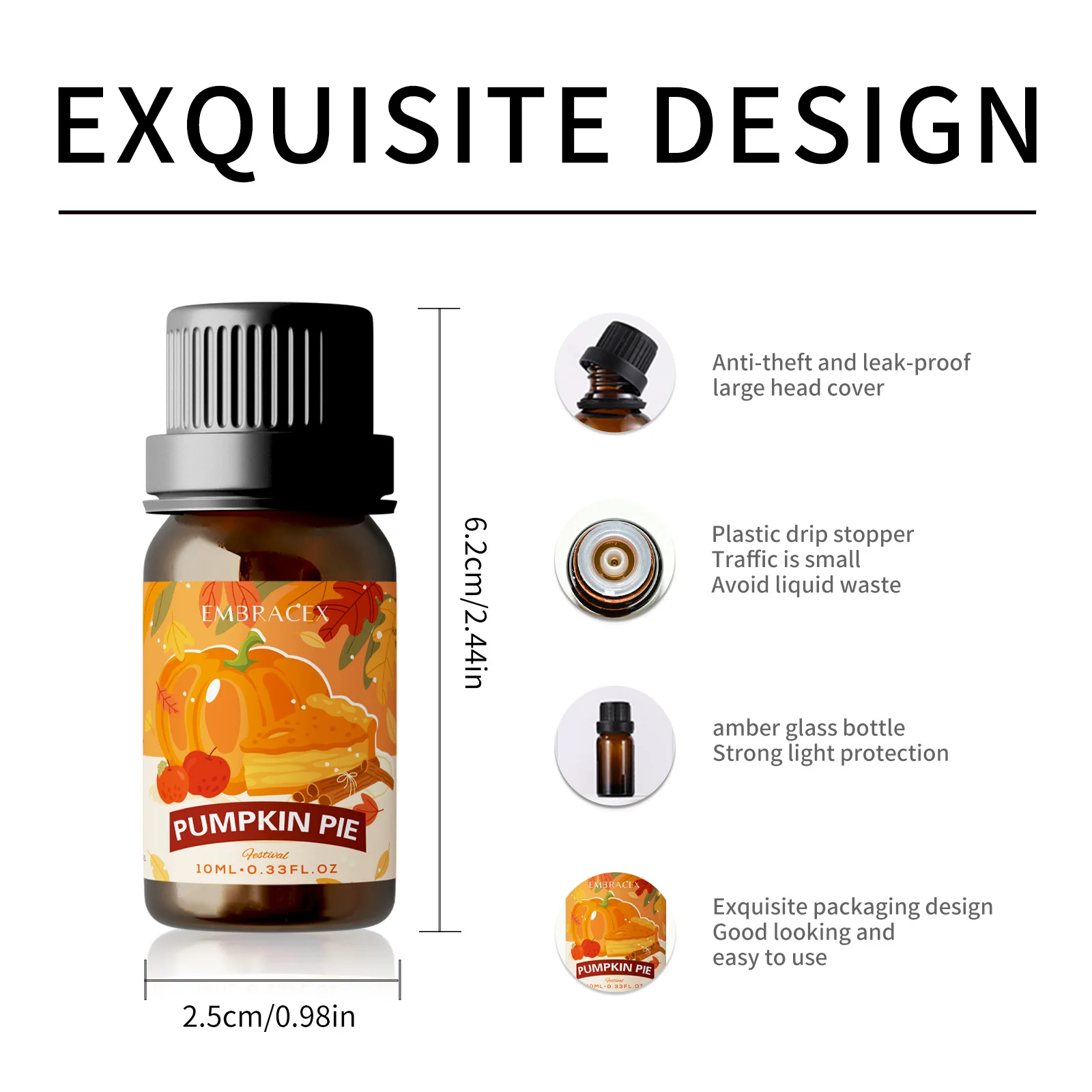 10ml Pumpkin Pie Fragrance Oils Gifts Soap Making Skincare Oils Massage Oils Non-alcoholic