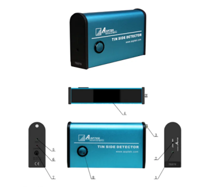 Rechargeable Hand-held floating glass Tin Side Detector,instrument