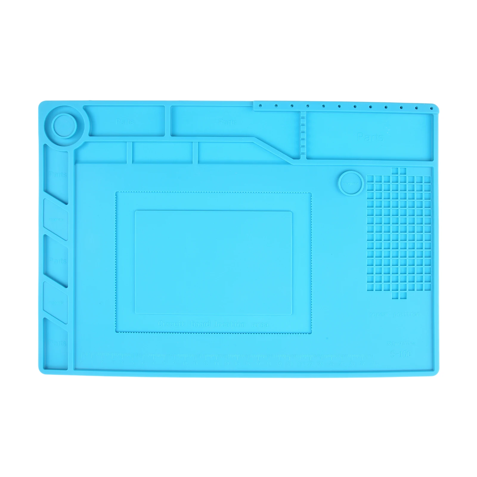 

1pc 390*270mm Welding Silicone Pad with Accessory Slots Heat Resistant Soldering Mat for Electronics Laptop Cellphone Repair