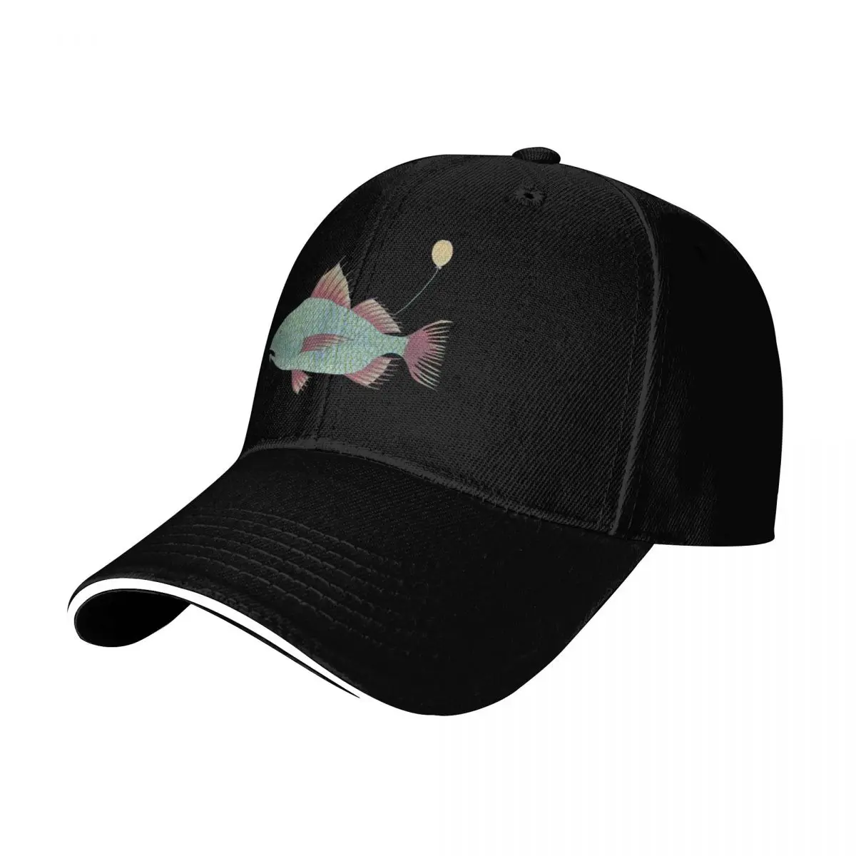 Orange-Finned Fish with Yellow Balloon Baseball Cap Summer Beach Travel Streetwear Hip Hop Trendy Vintage Retro Embroidered