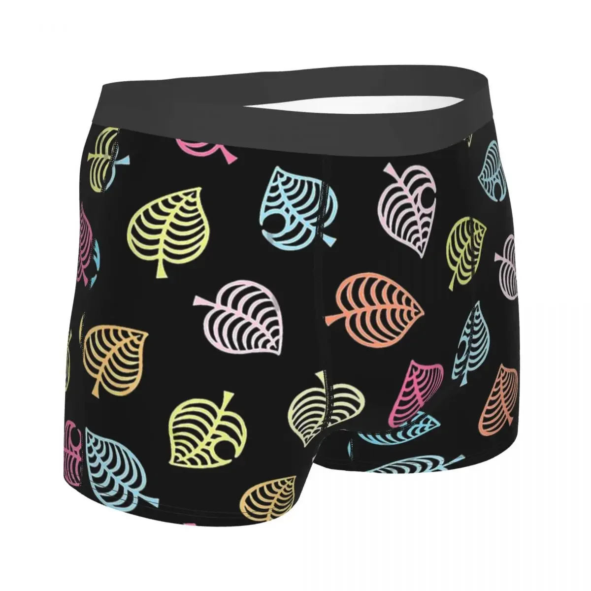 Nook Leaf Aloha Rainbow Color Animal Crossing New Horizons Underpants Breathbale Panties Man Underwear Print Shorts Boxer Briefs