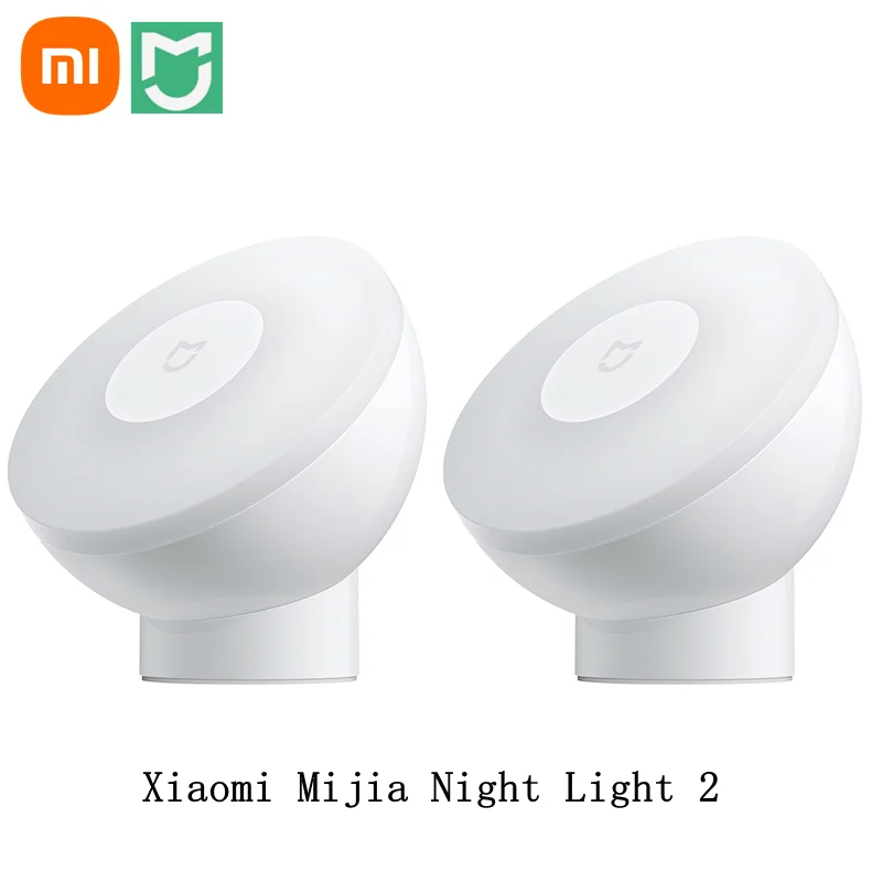 Stock New Xiaomi Mijia Night Light 2 Version Adjustable Brightness Smart Ambience Light Sensor For Bedroom Night Lamp