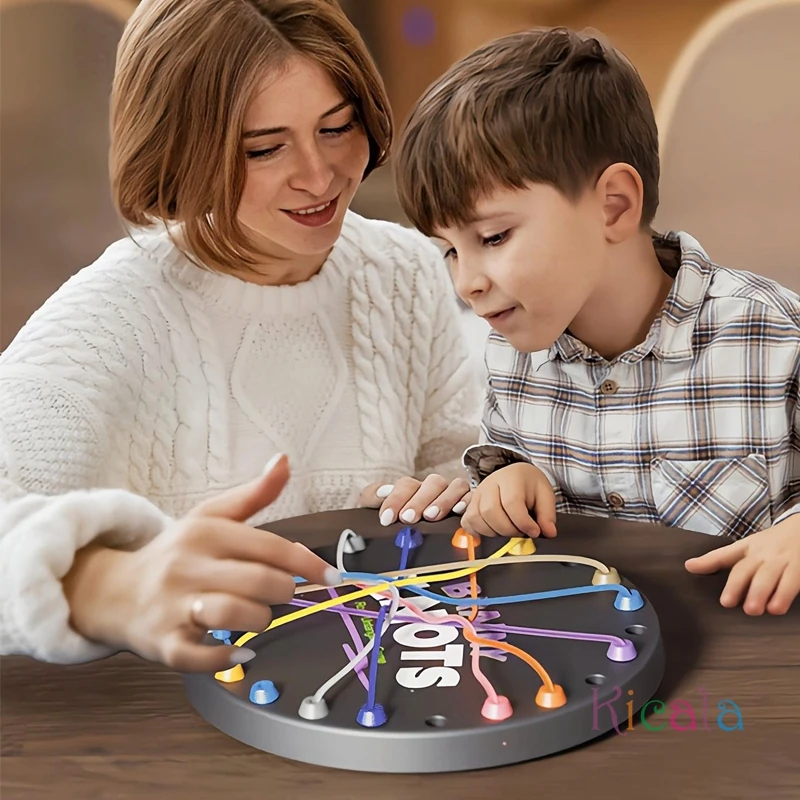 Kid Rope Knots Puzzle Board Game Color Line Twisted Connected Rope Sorting Logic Thinking Challenge Strategy Table Game Toys