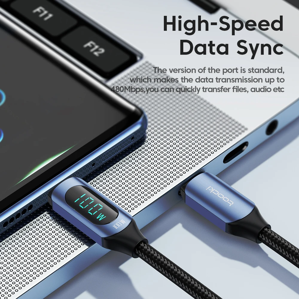 Toocki Cable USB-C a USB-C PD Carga Rápida para MacBook y iPad - imagen 3
