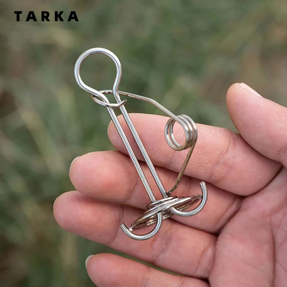 TARKA Camping Tent Nail Deck Nails Octopus Torsion Spring Buckle Wine Rope Buckle  Fish Bone Nail Hiking Tent Accessoires