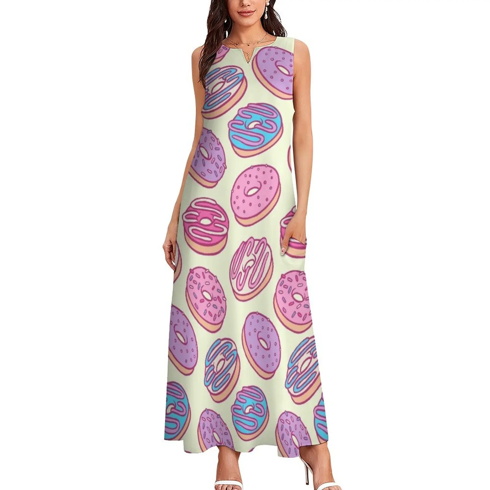 Pastel Donut Sticker Pack Long Dress summer dresses dresses for special events Women