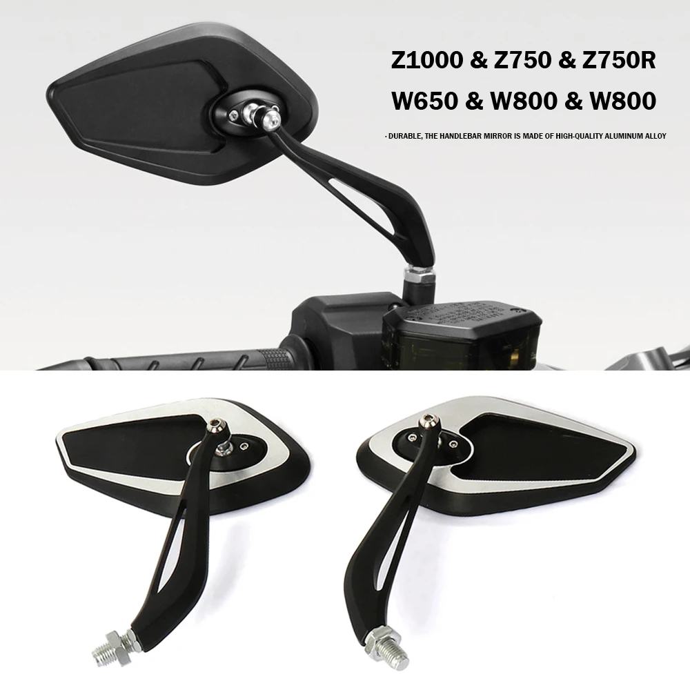 

Motorcycle Accessories Rear view Mirror Left Right Rearview Mirrors For Kawasaki Z1000 Z 1000 Z750 R Z750R W650 W800