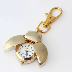 Pop Stainless Steel Quartz Pocket Watch Cute Key Ring Chain New Gift New Ladybug Birthday Party Gifts