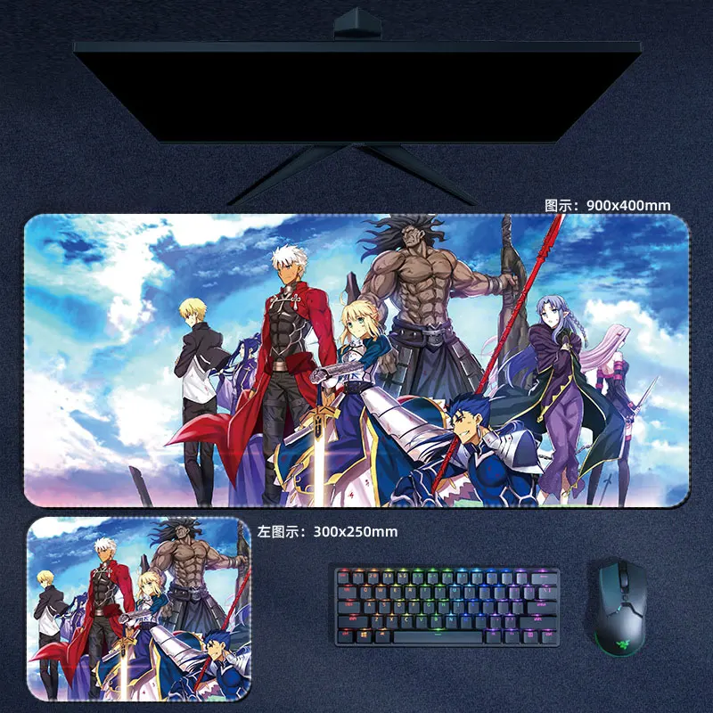 페이트 스테이 나이트 마우스 패드 애니메이션 그랜드 오더 세이버 투사카 린 루저 마우스패드 컴퓨터 키보드 패드 만화 액세서리 데스크 매트