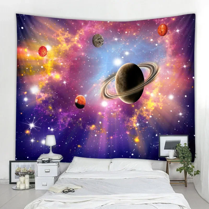 Night Sky Ocean Tapestry 3D Magical Fantasy Starry Sky Wall Hanging Bedroom Living Room Dormitory Wall Art Decoration