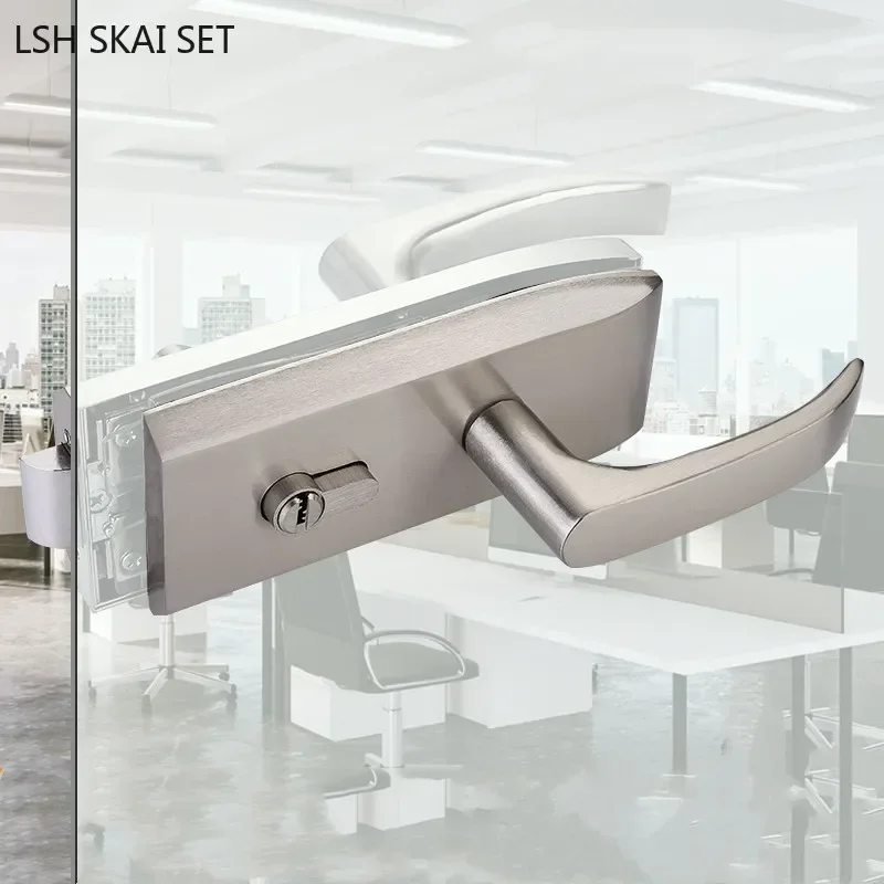 Imagem -02 - Escritório Glass Door Lock Handle de Quarto Varanda Home Security Hardware Lockset Aço Inoxidável