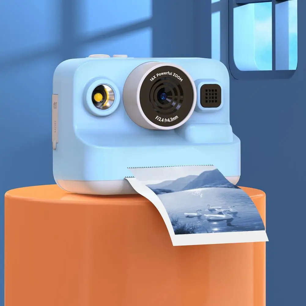 子供用インスタントプリントカメラかわいいミニ写真印刷HDカメラ1080P解像度128GBメモリカード付き写真撮影に最適Z3U2
