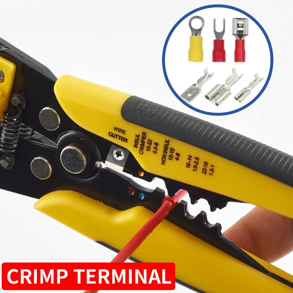 Crimper Cable Cutter Adjustable Automatic Wire Stripper Multifunctional Stripping Crimping Pliers Terminal Hand Tool Pliers New