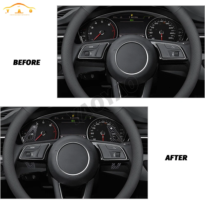 For 2012-2016 Audi A3 A4L B8 A5 A6 A8 R8 S5 Q7 TT ABS Carbon Fiber Steering Wheel DSG Shift Paddles Extension Shifter