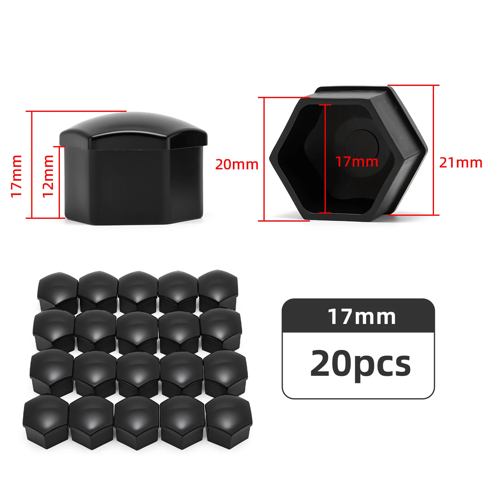 Car Wheel Nut Caps Protection Covers Caps Anti-Rust Auto Hub Screw Cover Car Tyre Nut Bolt Exterior Decoration 17/19/21mm 20pcs