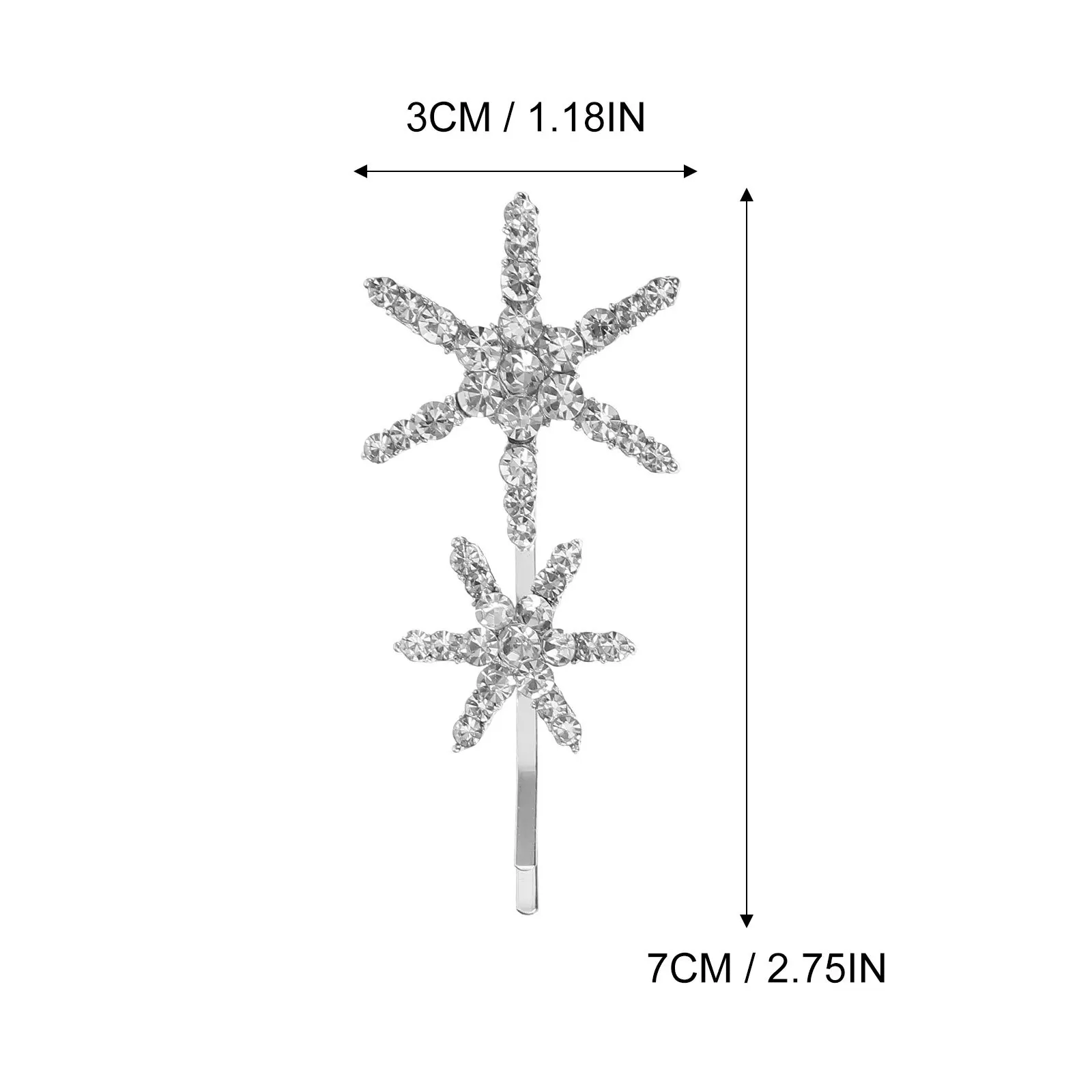 

Glitter Rhinestones Stars Hair Clip Set Alloy Barrettes For Party Wedding Festival Hairstyle Decorative Accessories