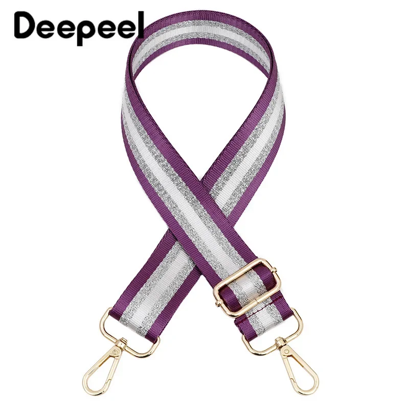 Deepeel 3.8cm Women Bags Strap Color Silver Silk 80~130cm Adjustable Straps One-Shoulder Crossbody Replacement Bag Accessories