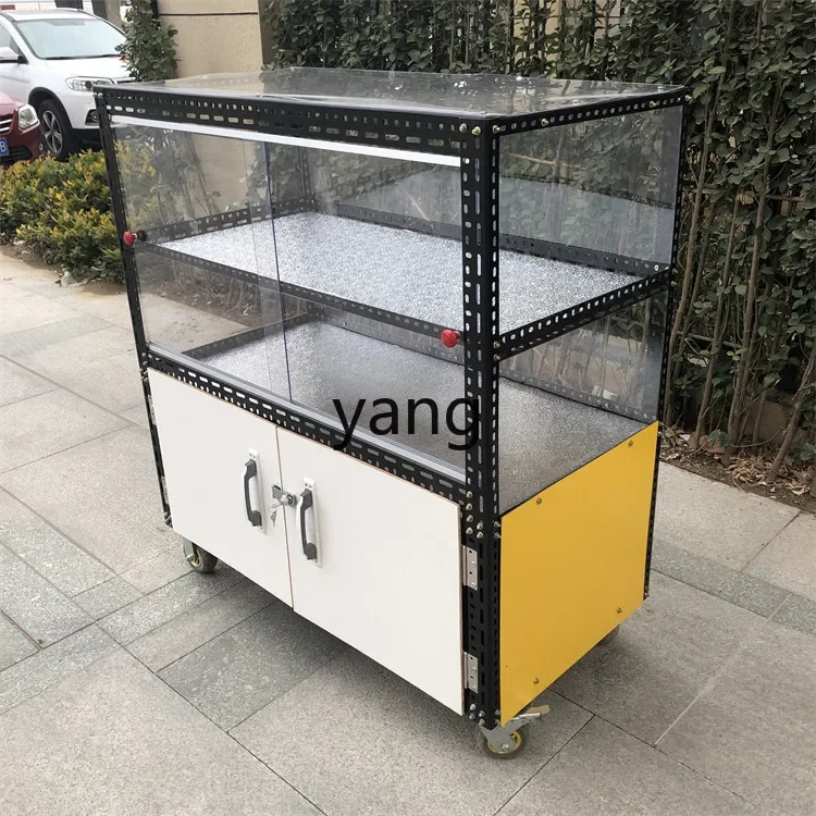 YJQ stall trolley night market braised vegetables display cabinet rock sugar gourd double-layer multi-functional snack cart